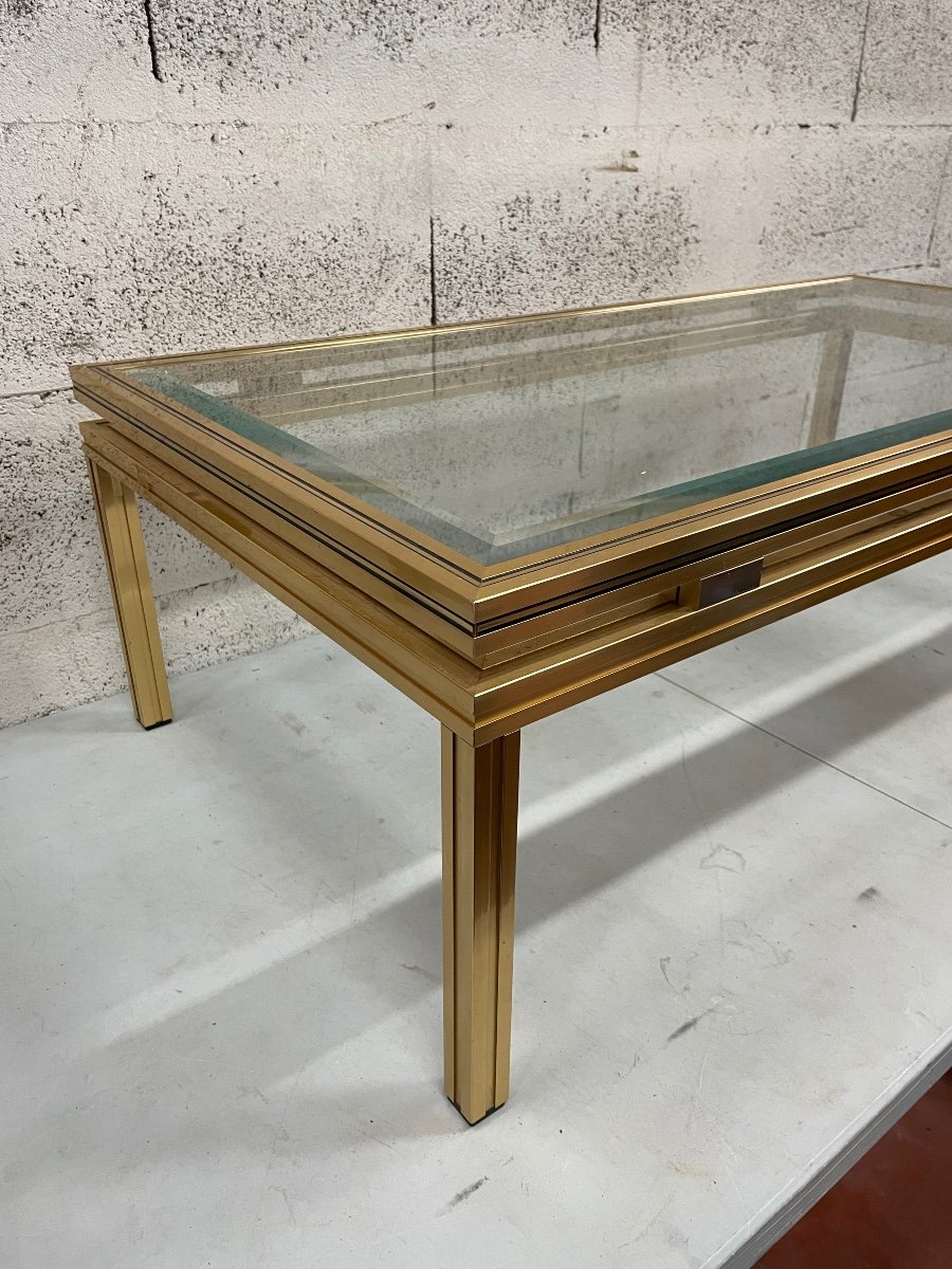 Pierre Vandel Gilded Brass Coffee Table In Paris -photo-3