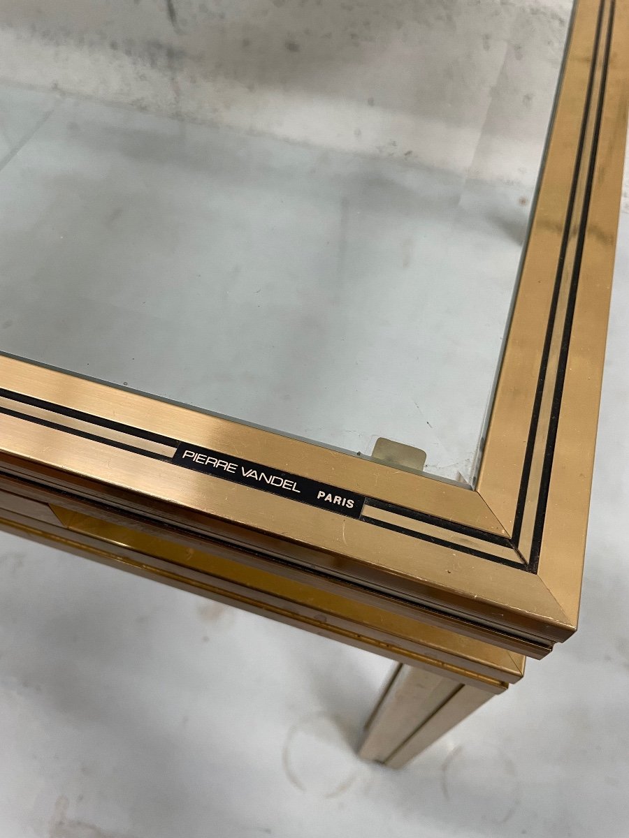 Pierre Vandel Gilded Brass Coffee Table In Paris -photo-1