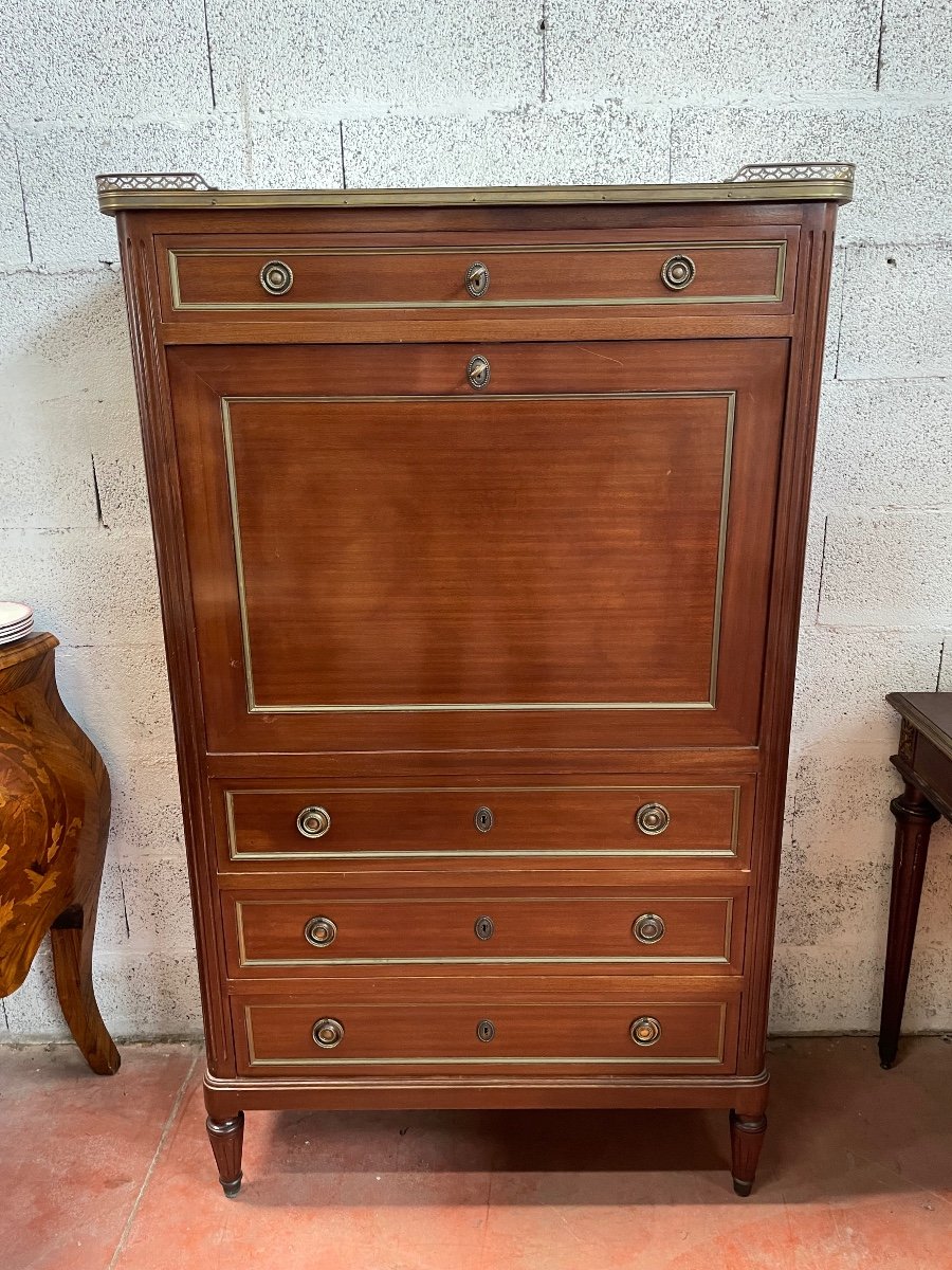 Louis XVI Style Secretary With Gallery