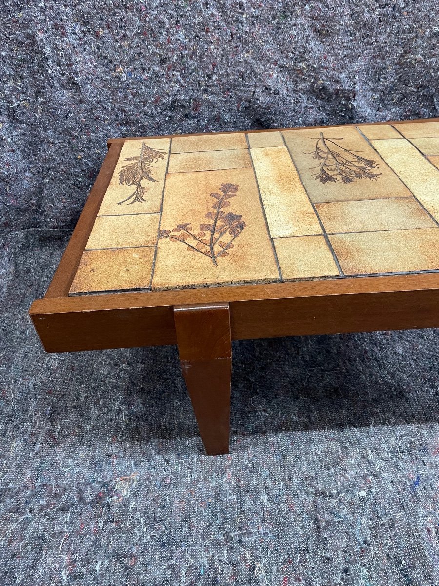 Coffee Table In Wood And Ceramic By Roger Capron-photo-2