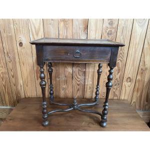 Small Louis XIII Style Solid Walnut Center Table