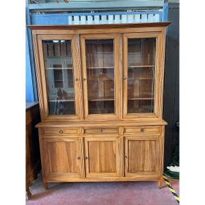 Louis XVI Style Walnut Bookcase 