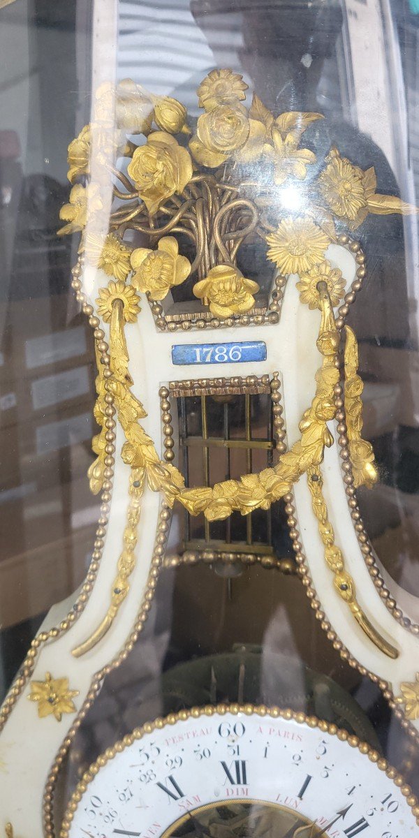 Pendule Lyre Louis XVI Daté  1786-photo-2