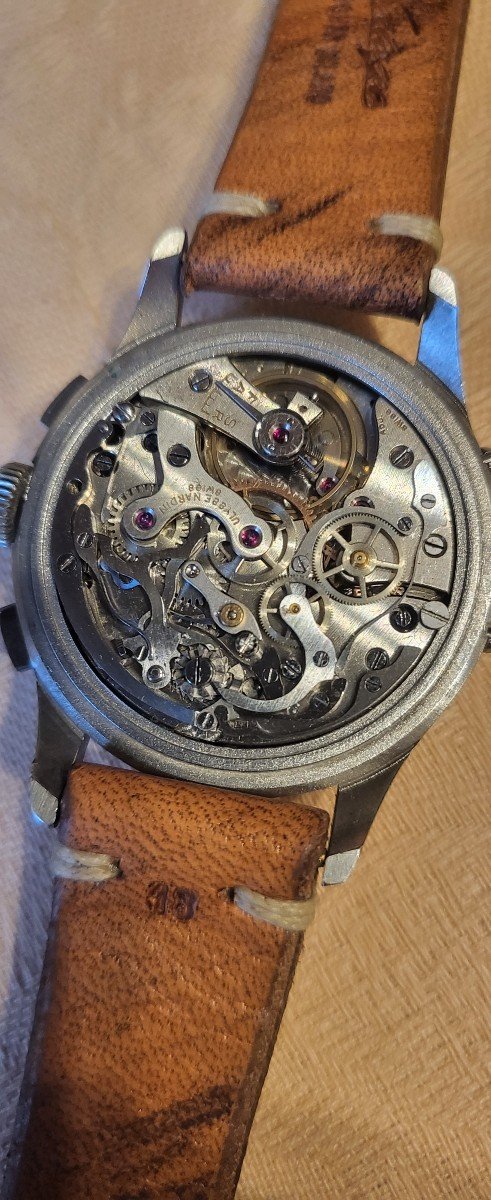 Ulysse Nardin chronographe phase de lune circa 1960 en acier-photo-3