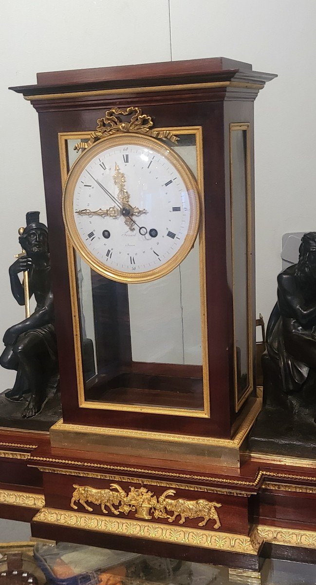 Clock Office Regulator Signed Jacob Frissard In Rouen Date 1809-photo-2