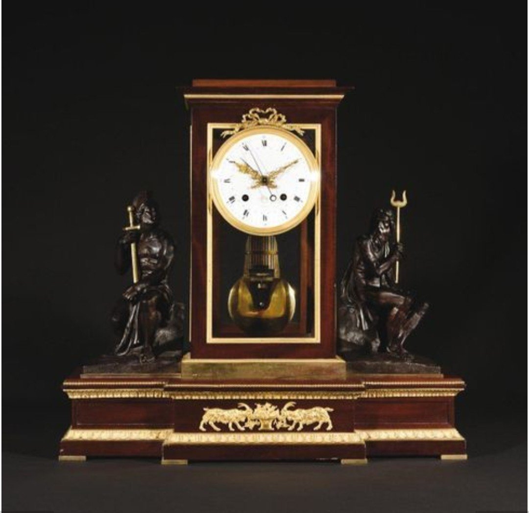 Clock Office Regulator Signed Jacob Frissard In Rouen Date 1809