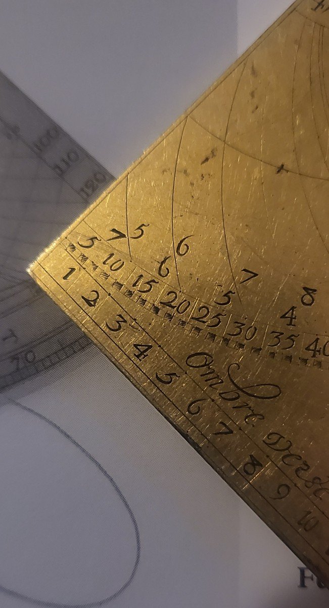 Quadrant Horaire à heure égale.  Région De Blois , Cadran Solaire , Carré Des Ombres-photo-1