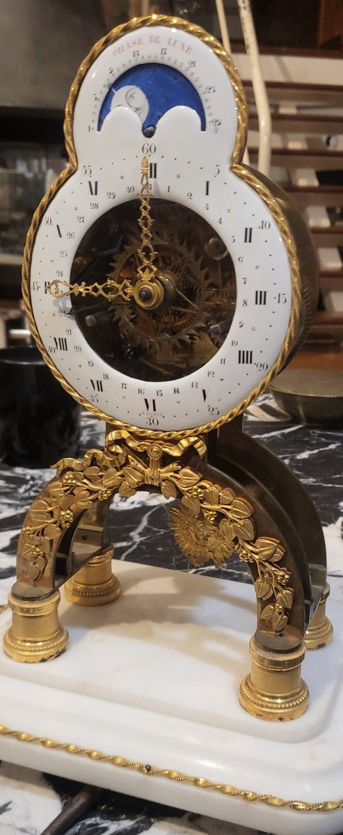 Louis XVI Skeleton Moon Phase Pendulum