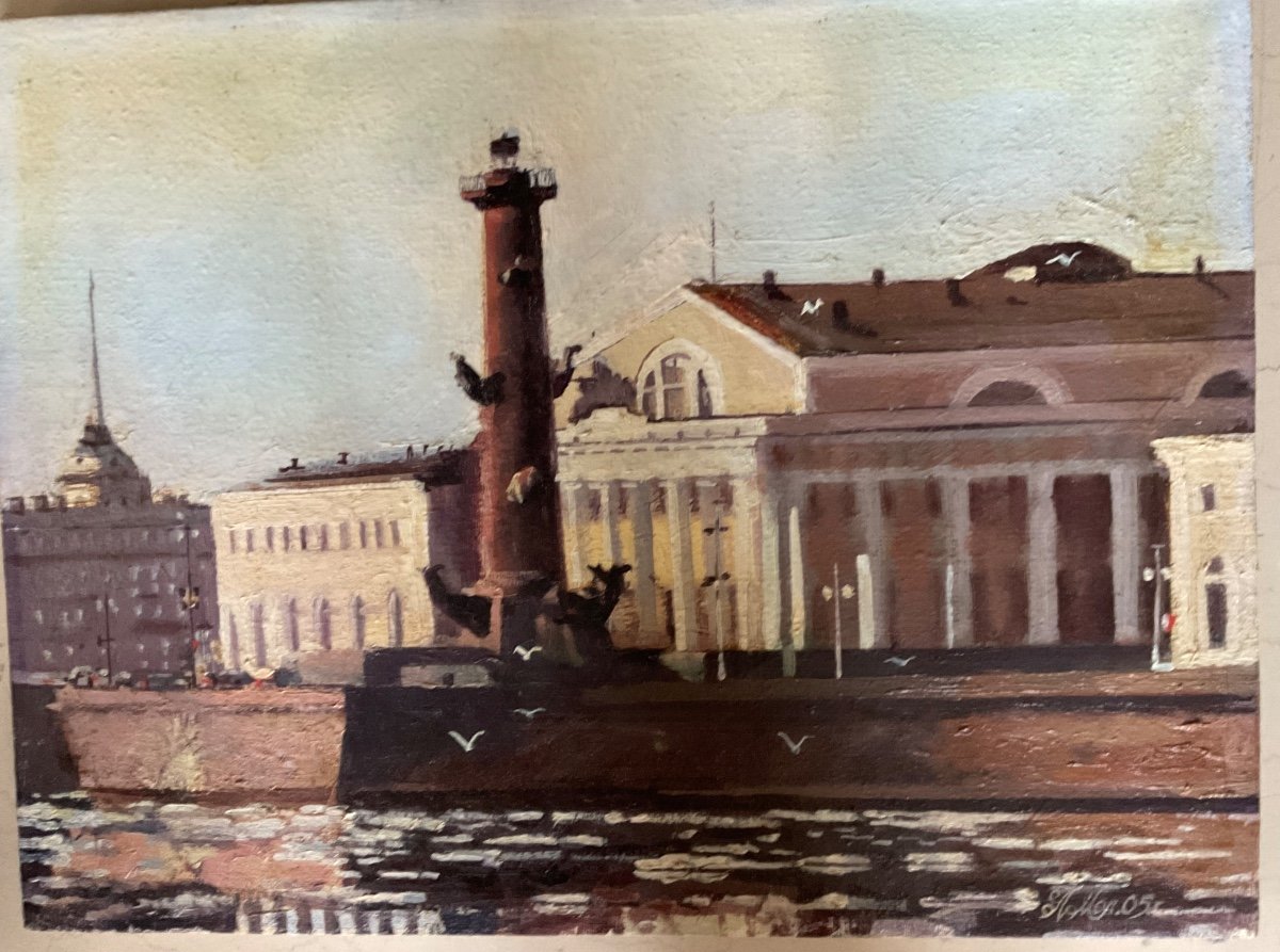 View Of Saint Petersburg Oil On Canvas -photo-3