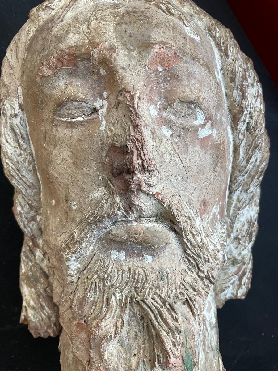 Head Of Christ Early 20th Terracotta -photo-5