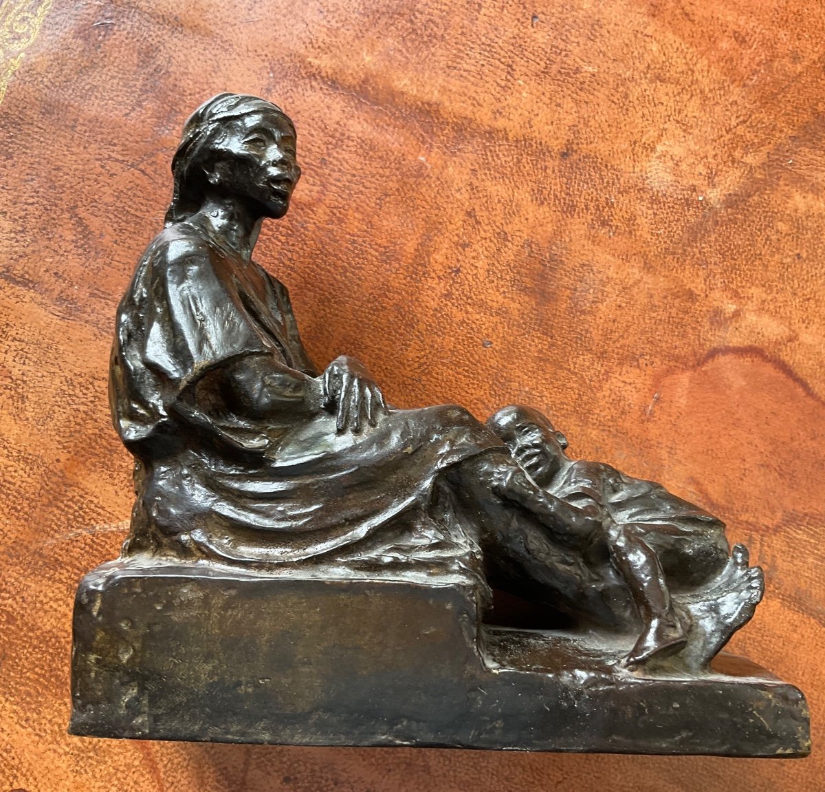 Bronze Lost Wax Pina Woman And Child North Africa 