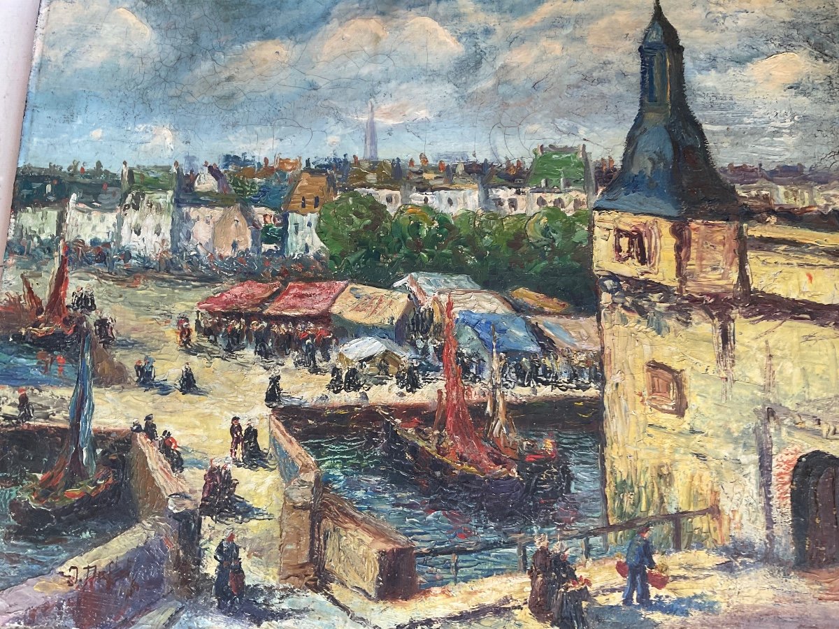 Concarneau Anime Oil On Canvas-photo-2