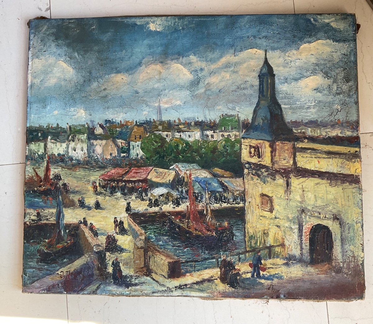 Concarneau Anime Oil On Canvas-photo-3