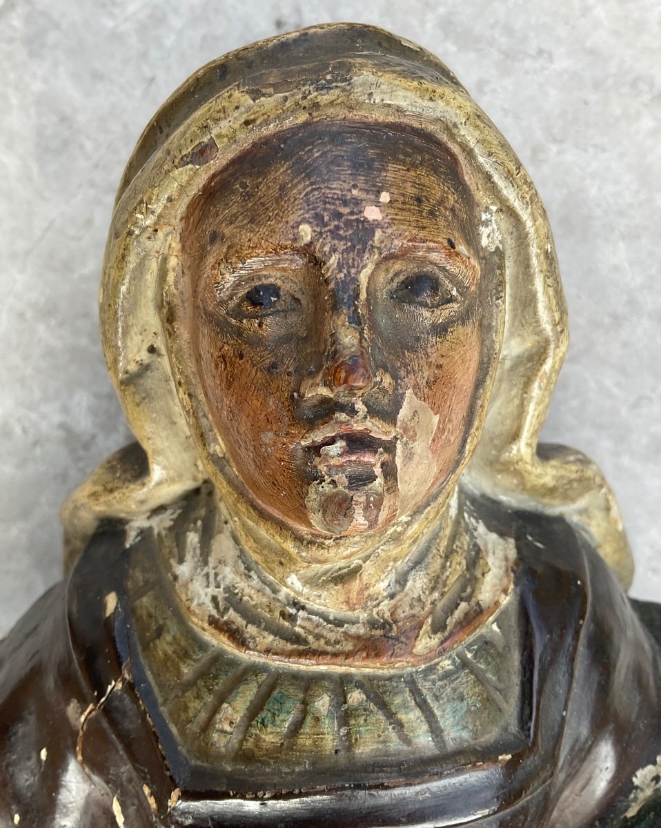 Sainte Femme Italie XVIIIeme Bois Polychrome 