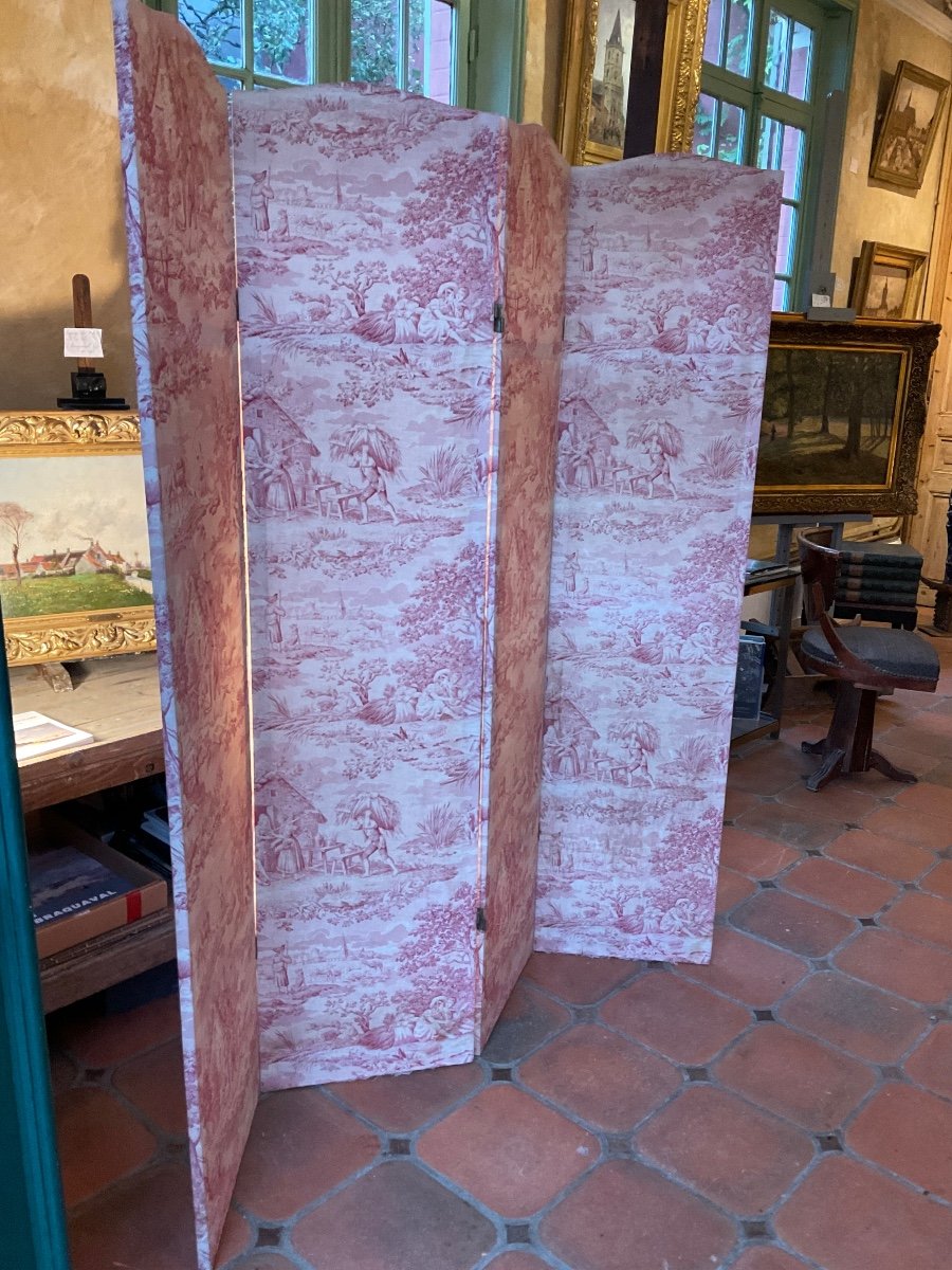 Paravent Double Face Toile De Jouy-photo-2