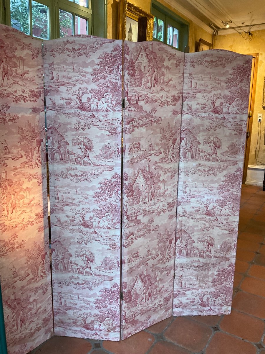 Paravent Double Face Toile De Jouy-photo-4