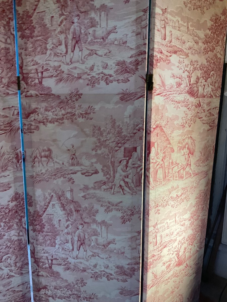 Paravent Double Face Toile De Jouy-photo-1