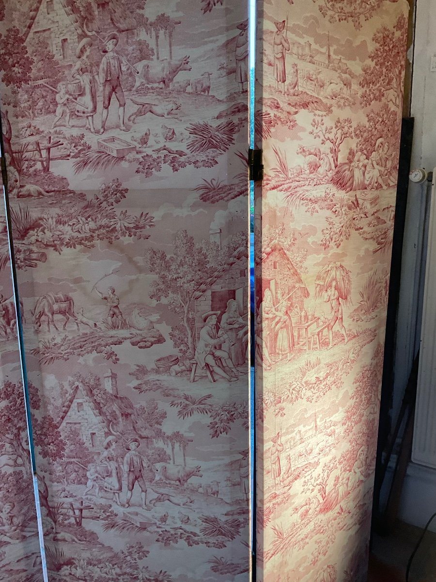 Paravent Double Face Toile De Jouy-photo-2