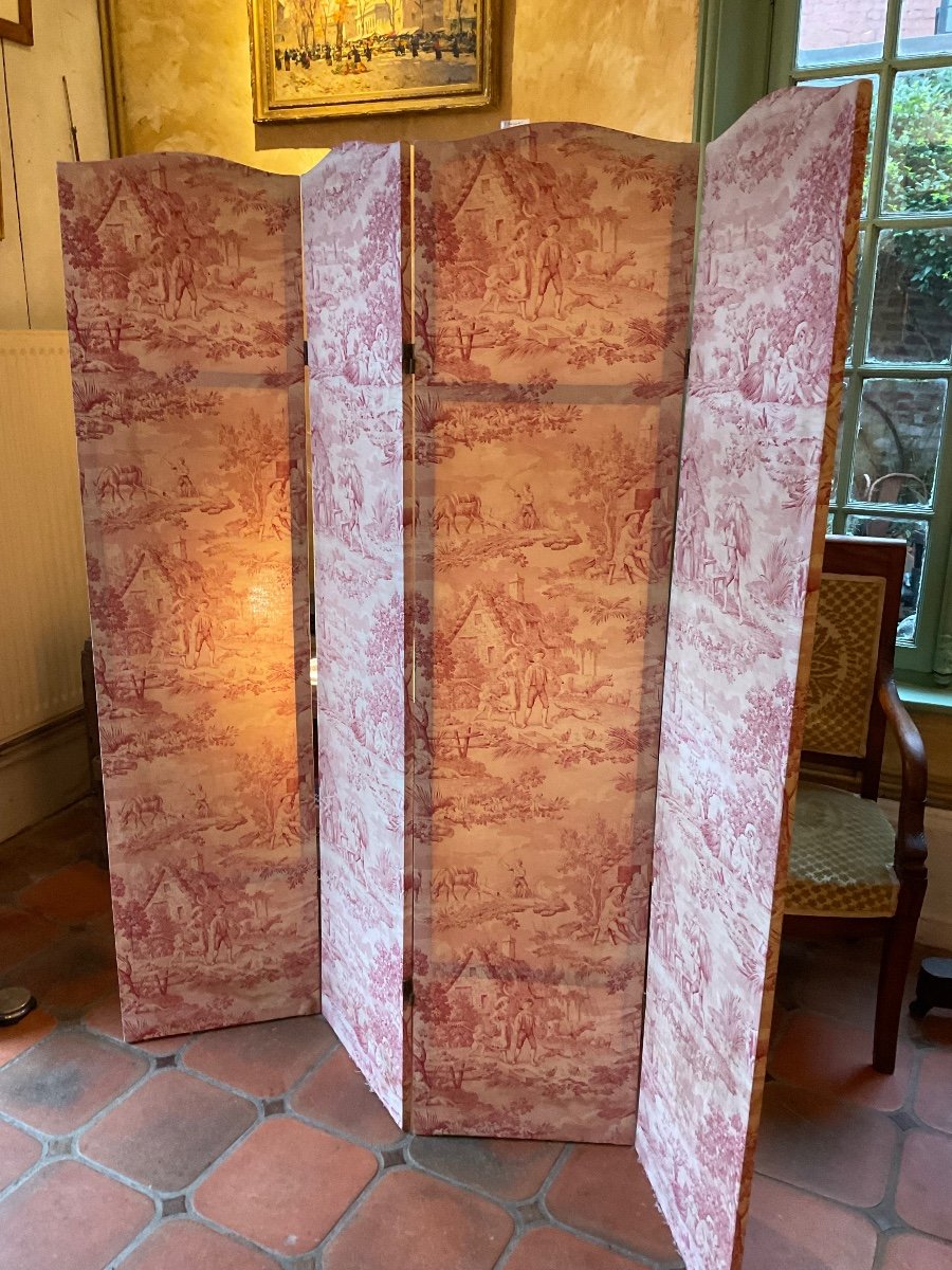 Paravent Double Face Toile De Jouy