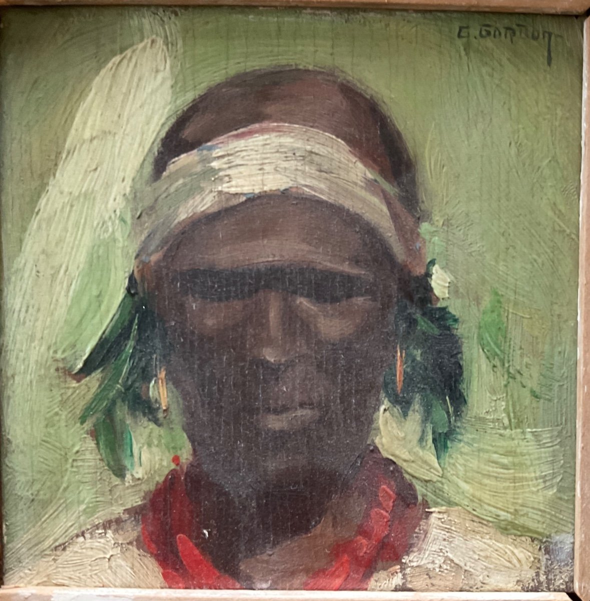 Portrait Of An Indian By Gordon