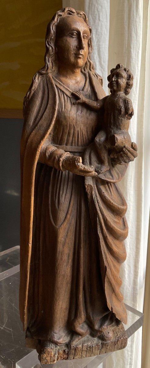 Virgin And Child In Oak Flanders XVIIIth Century-photo-4