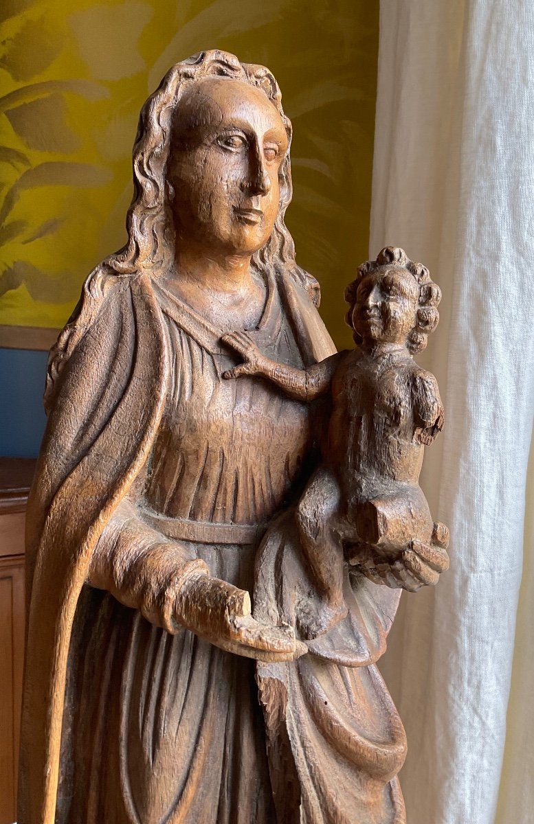 Virgin And Child In Oak Flanders XVIIIth Century-photo-5