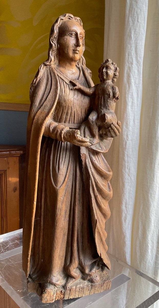 Virgin And Child In Oak Flanders XVIIIth Century