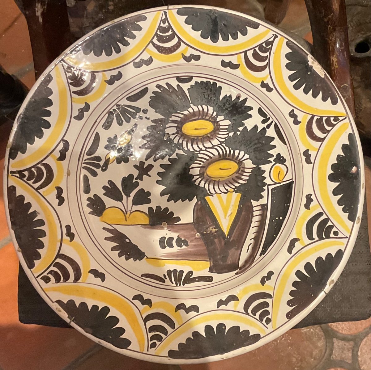 Large Format Dish From Vron Flowers Manganese 