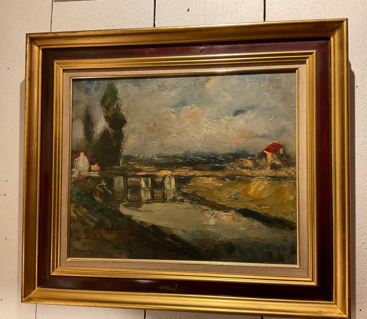 Abel Bertram Huile Sur Toile Les écluses En Baie De Somme-photo-2