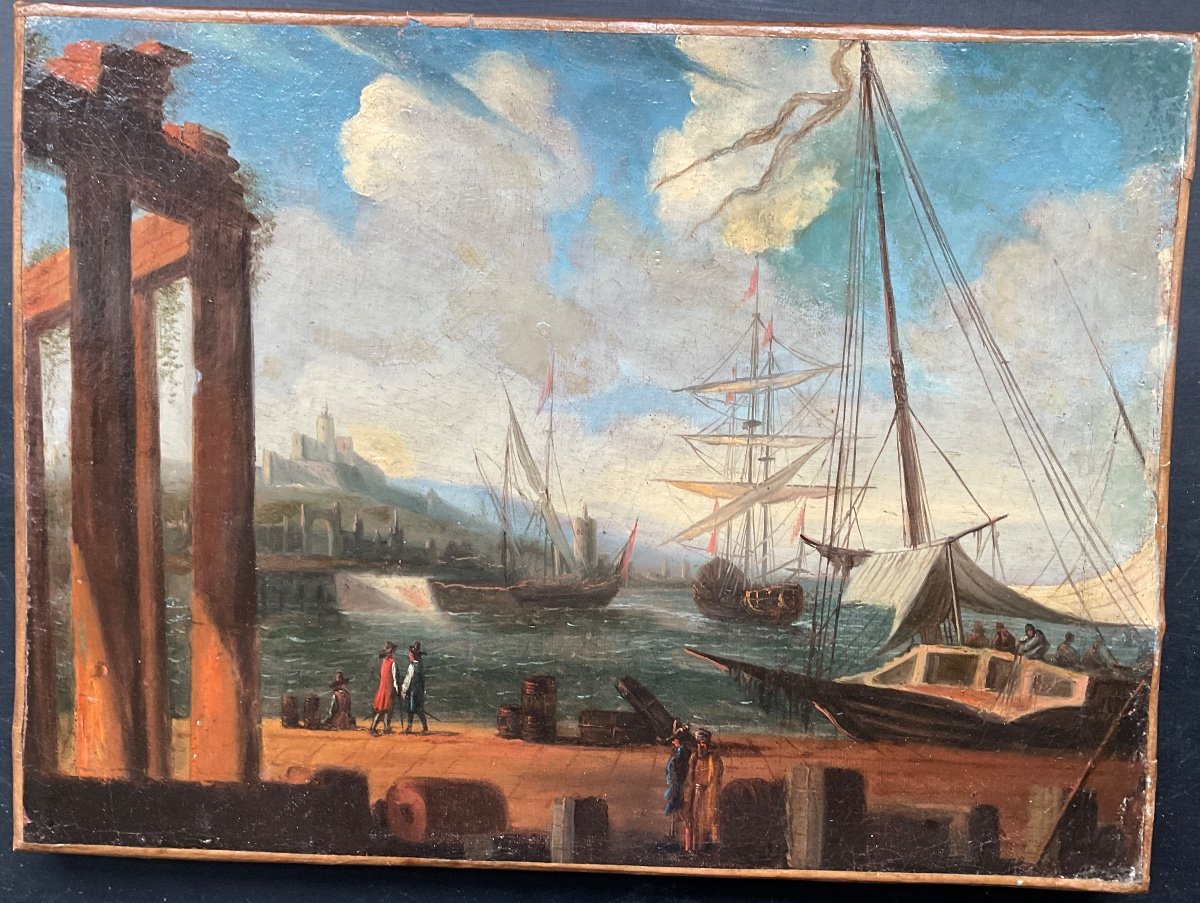 Pair Of 18th Century Italian Canvases Reentoileexixeme Keyed Frame -photo-3