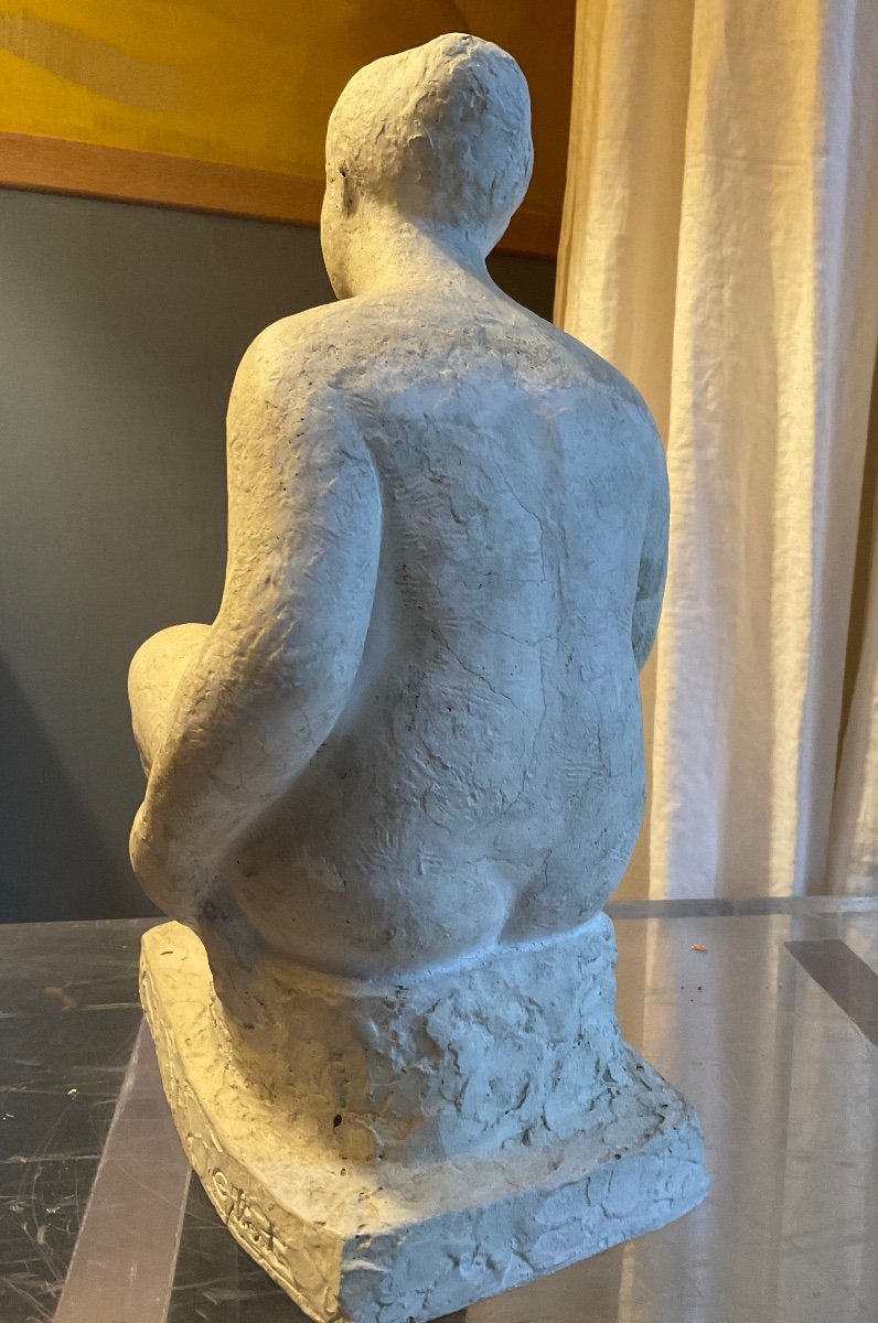 Plaster Cast Of Gibert Seated Woman-photo-4