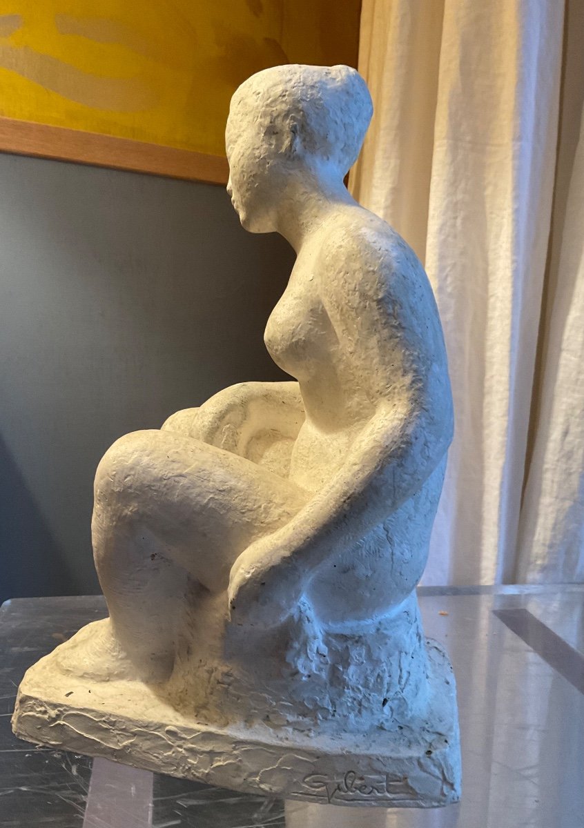 Plaster Cast Of Gibert Seated Woman-photo-1