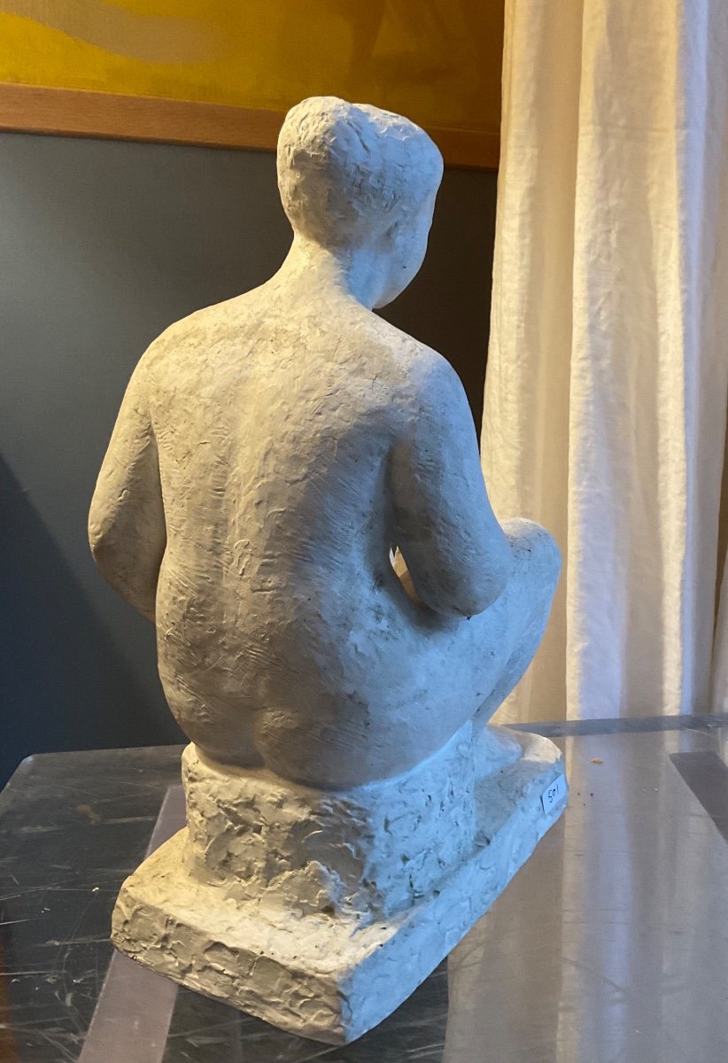 Plaster Cast Of Gibert Seated Woman