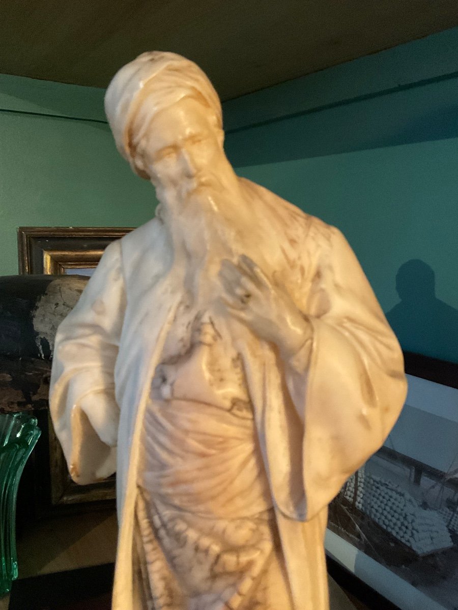 Very Beautiful Marble And Alabaster Statue Of Jahn-photo-2