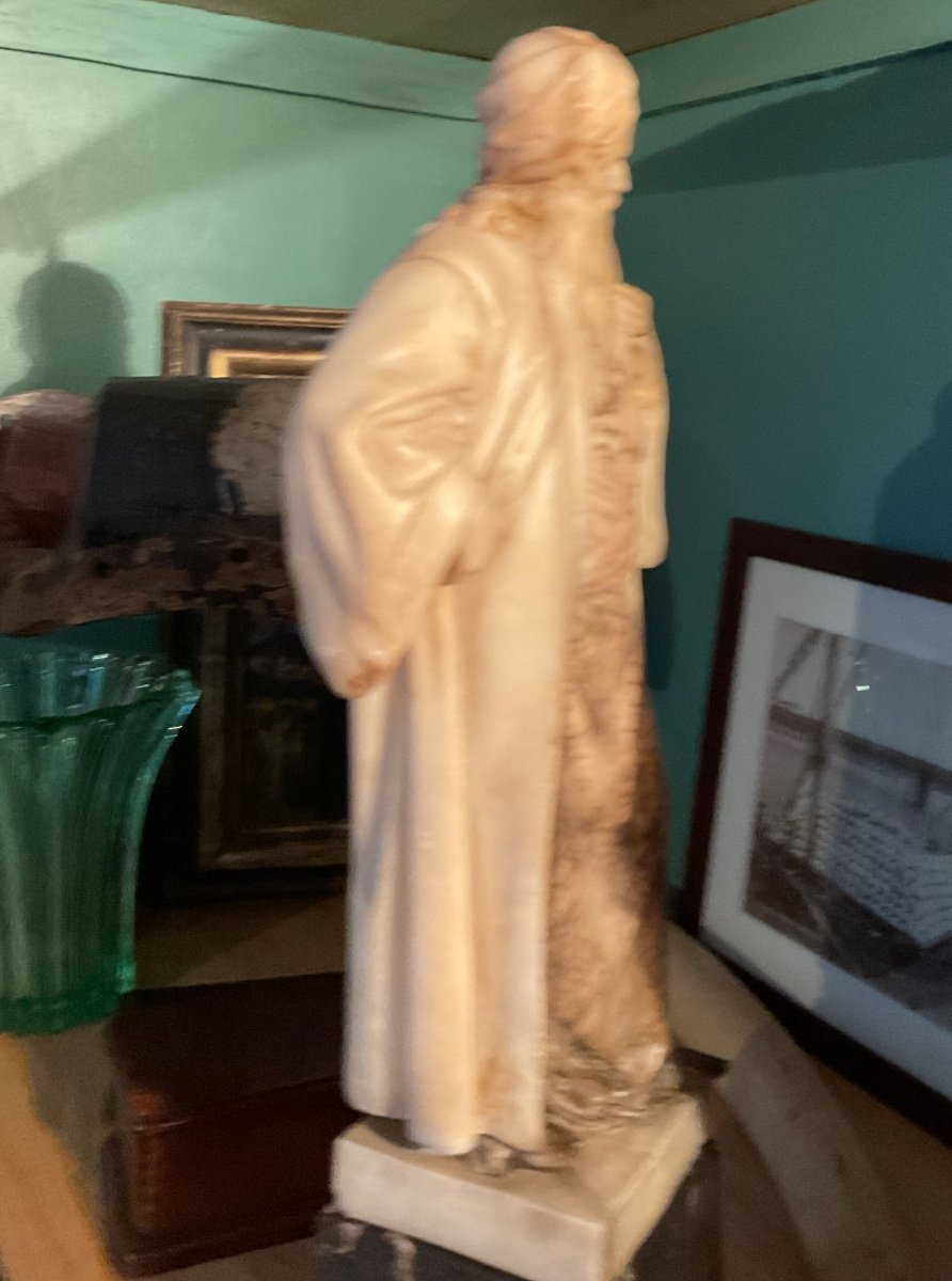 Very Beautiful Marble And Alabaster Statue Of Jahn-photo-3