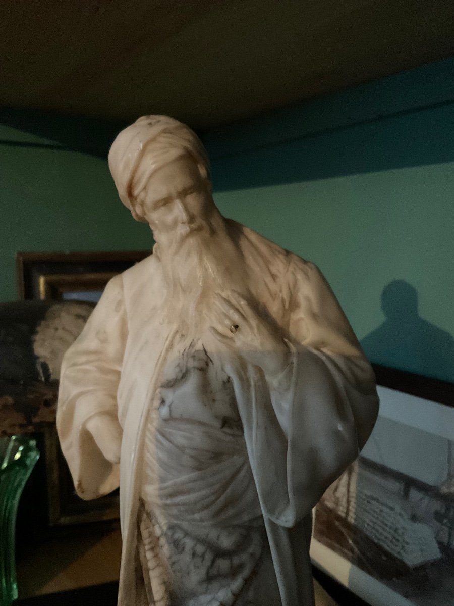 Very Beautiful Marble And Alabaster Statue Of Jahn