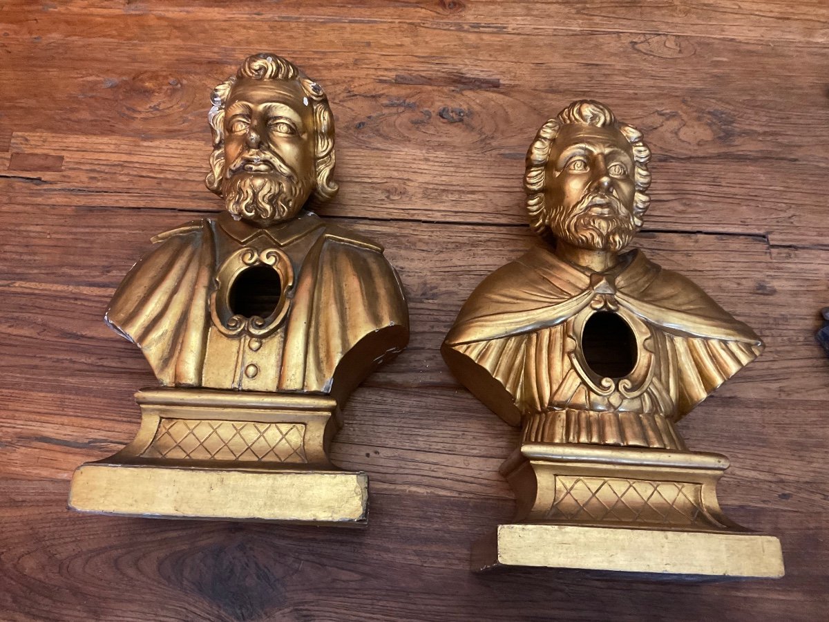 Two Saints Reliquary Busts XVIIIth Re-gilded-photo-5