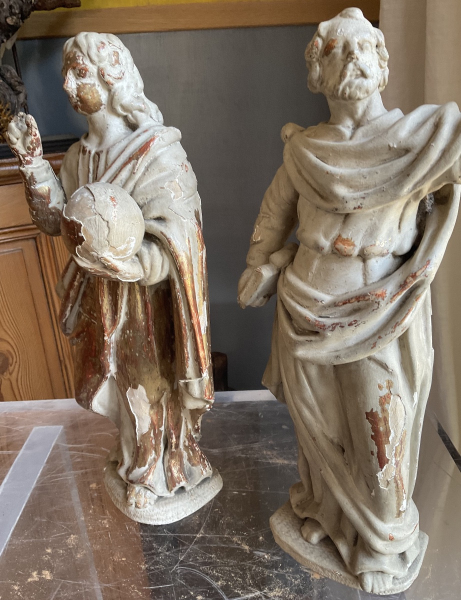 Deux Statues Saints Peintes  Sur Dorurexviiieme-photo-3