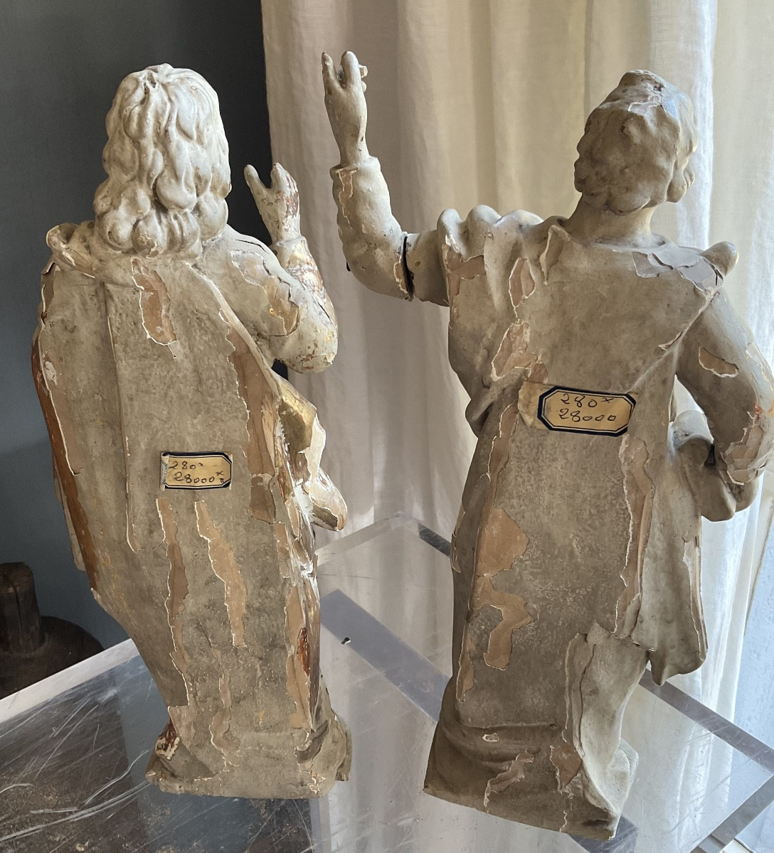 Deux Statues Saints Peintes  Sur Dorurexviiieme-photo-2