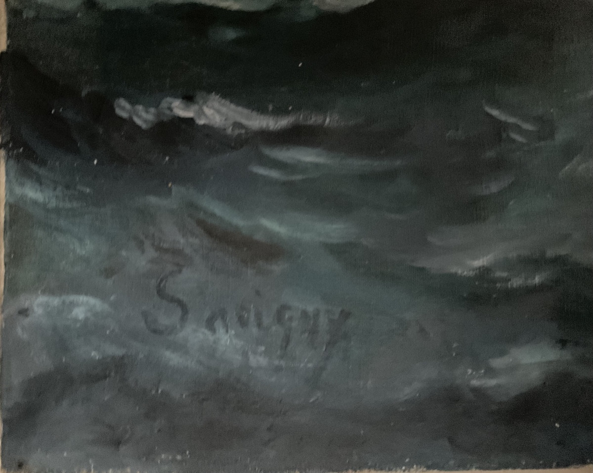 Marine By Savigny Oil On Canvas 92/70-photo-4