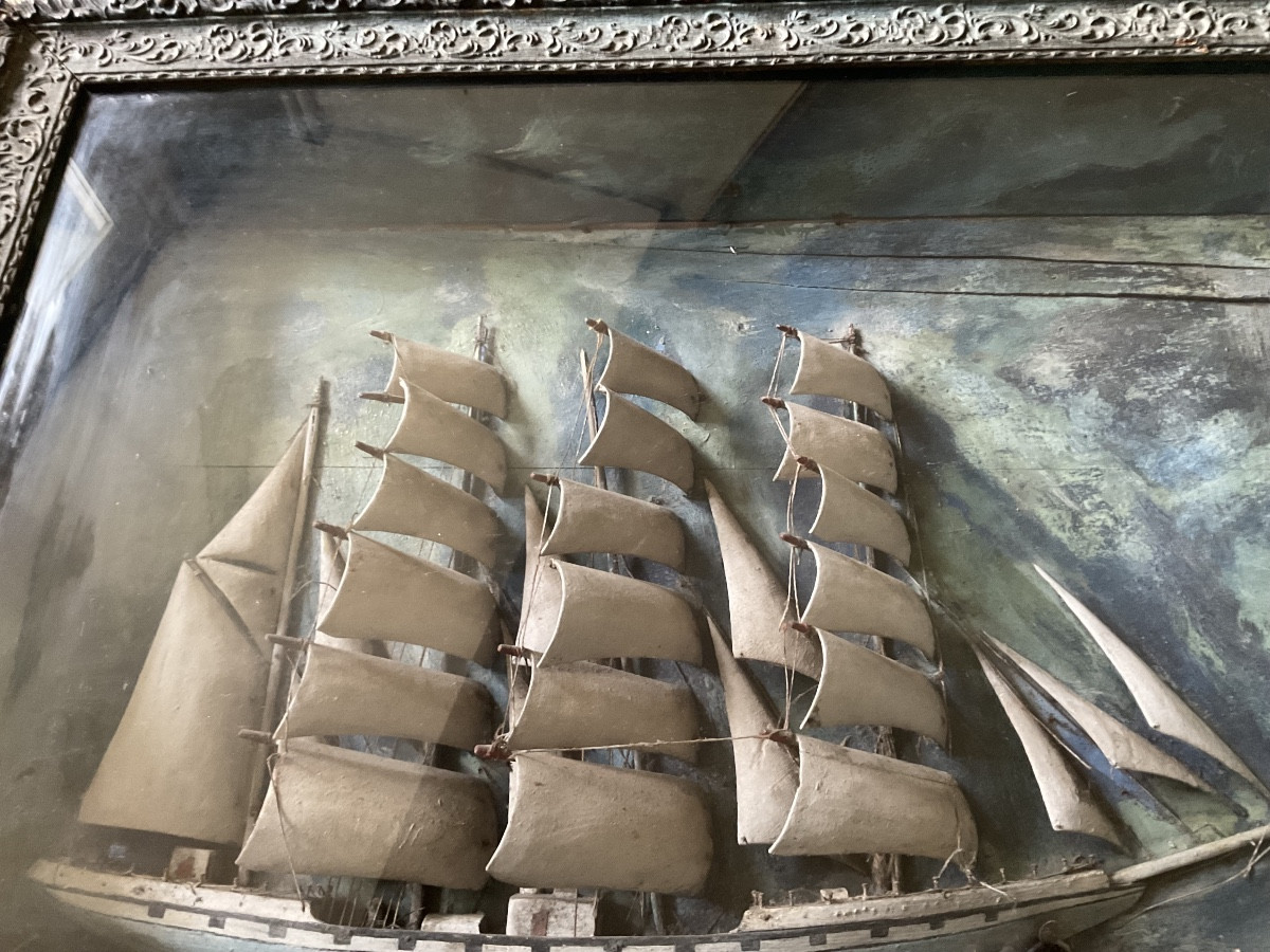 Diorama Bateaux Voiles Bois -photo-3
