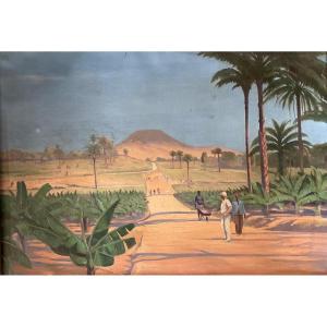The Colonies Banana Plantation By Edmond Laloux Military Painter 