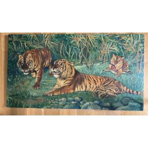 Tigers Decorative Panel 1949 Dr Roger Bonnaud