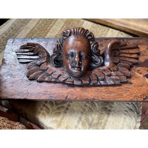 18th Century Oak Angel Head