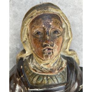 Sainte Femme Italie XVIIIeme Bois Polychrome 