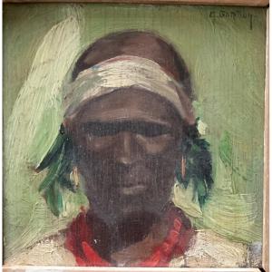 Portrait Of An Indian By Gordon