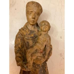 Saint Anthony Of Padua Wood 17th Century 