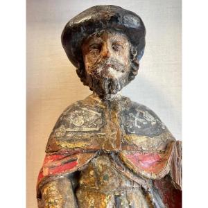 Saint Roch Bois Sculpté Vers 1600