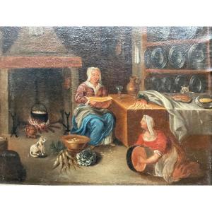 18th Century Kitchen Interior Canvas 