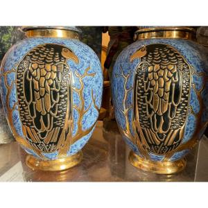 Very Beautiful Pair Of Montieres Eagle Vases